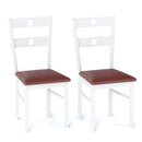 Wooden Dining Chairs Set of 2 Armless Kitchen Chairs with Hollowed Backrest