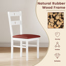 Wooden Dining Chairs Set of 2 Armless Kitchen Chairs with Hollowed Backrest