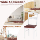 Wooden Dining Chairs Set of 2 Armless Kitchen Chairs with Hollowed Backrest