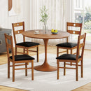 Wooden Dining Chairs Set of 2 Armless Kitchen Chairs with Hollowed Backrest