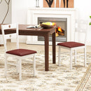 Wooden Dining Chairs Set of 4 Armless Kitchen Chairs with Hollowed Backrest