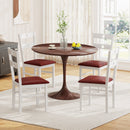Wooden Dining Chairs Set of 4 Armless Kitchen Chairs with Hollowed Backrest