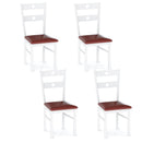 Wooden Dining Chairs Set of 4 Armless Kitchen Chairs with Hollowed Backrest