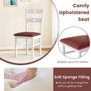 Wooden Dining Chairs Set of 4 Armless Kitchen Chairs with Hollowed Backrest