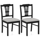 Wooden Dining Chairs Set of 2 Upholstered Kitchen Chairs with Solid Rubber Wood Frame