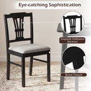 Wooden Dining Chairs Set of 2 Upholstered Kitchen Chairs with Solid Rubber Wood Frame