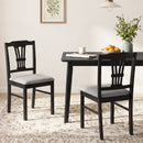 Wooden Dining Chairs Set of 2 Upholstered Kitchen Chairs with Solid Rubber Wood Frame
