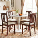 Wooden Dining Chairs Set of 2 Upholstered Kitchen Chairs with Solid Rubber Wood Frame