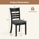 Wooden Dining Chairs Set of 4 Upholstered Kitchen Chairs with Rubber Wood Frame