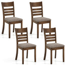 Wooden Dining Chairs Set of 4 Upholstered Kitchen Chairs with Rubber Wood Frame