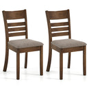 Wooden Dining Chairs Set of 2 Upholstered Kitchen Chairs with Rubber Wood Frame