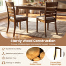Wooden Dining Chairs Set of 2 Upholstered Kitchen Chairs with Rubber Wood Frame