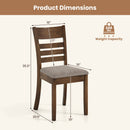 Wooden Dining Chairs Set of 2 Upholstered Kitchen Chairs with Rubber Wood Frame
