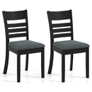 Wooden Dining Chairs Set of 2 Upholstered Kitchen Chairs with Rubber Wood Frame