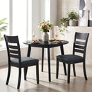 Wooden Dining Chairs Set of 2 Upholstered Kitchen Chairs with Rubber Wood Frame