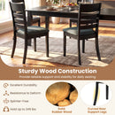 Wooden Dining Chairs Set of 2 Upholstered Kitchen Chairs with Rubber Wood Frame