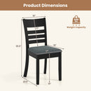 Wooden Dining Chairs Set of 2 Upholstered Kitchen Chairs with Rubber Wood Frame