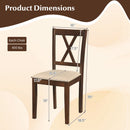 Wooden Dining Chairs Set of 4 Fabric Upholstered Kitchen Chairs
