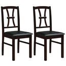 Dining Chairs Set of 2 with Padded Faux Leather Seats
