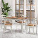 5-Piece Wooden Dining Set with Rectangular Table and 4 Chairs