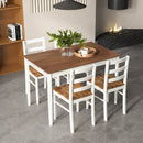 5-Piece Wooden Dining Set with Rectangular Table and 4 Chairs