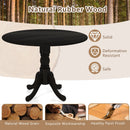 Wooden Dining Table with Round Tabletop and Curved Trestle Legs