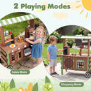 Wooden Grocery Store Playset with Wheels for Kids