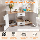 Cat House Cabinet with Litter Box Storage and Drawers