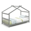 Twin Size Wooden House Bed with Roof
