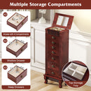 Wooden Jewelry Armoire Cabinet Storage Chest with Drawers and Swing Doors