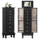 Wooden Jewelry Armoire Cabinet Storage Chest with Drawers and Swing Doors