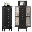 Wooden Jewelry Armoire Cabinet Storage Chest with Drawers and Swing Doors