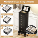Wooden Jewelry Armoire Cabinet Storage Chest with Drawers and Swing Doors