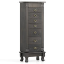 Wooden Jewelry Armoire Cabinet Storage Chest with Drawers and Swing Doors