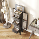 Wooden Jewelry Armoire Cabinet Storage Chest with Drawers and Swing Doors