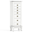 Wooden Jewelry Armoire Cabinet Storage Chest with Drawers and Swing Doors