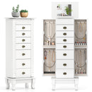 Wooden Jewelry Armoire Cabinet Storage Chest with Drawers and Swing Doors