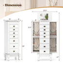Wooden Jewelry Armoire Cabinet Storage Chest with Drawers and Swing Doors