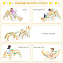 5-in-1 Wooden Kids Climber Toys with Triangle Arch Ramp