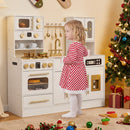 Wooden Kids Kitchen Playset with Realistic Lights and Sounds