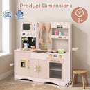 Wooden Play Kitchen Set with Microwave and Coffee Maker