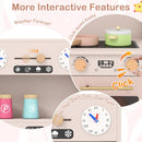 Wooden Play Kitchen Set with Microwave and Coffee Maker