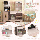Wooden Play Kitchen Set with Microwave and Coffee Maker