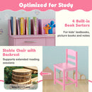 Wooden Kids Study Desk and Chair Set Student Workstation