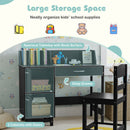 Wooden Kids Study Desk and Chair Set Student Workstation