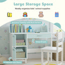 Wooden Kids Study Desk and Chair Set Student Workstation