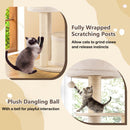 Wooden Kitten Tower with Sisal Scratching Posts and 2 Condos-Natural