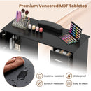 Wooden Manicure Table Nail Desk with Drawers Wrist Rest