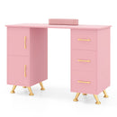 Wooden Manicure Table Nail Desk with Drawers Wrist Rest
