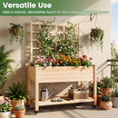 Wooden Mobile Raised Garden Bed on Wheels with Trellis
